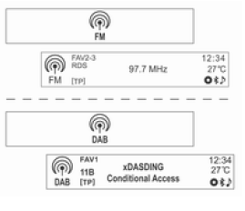 Radyo veya DAB modunun seçilmesi