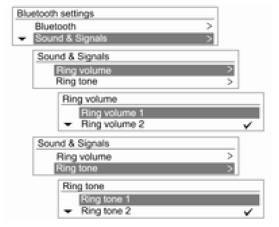 Telefon menüsü → Bluetooth ayarları