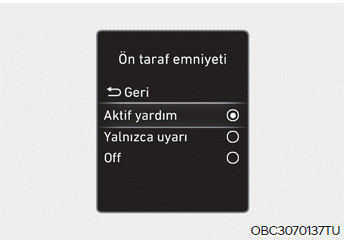 Önden Çarpma Önleme Yardımı (FCA) (Sensör füzyon tipi)