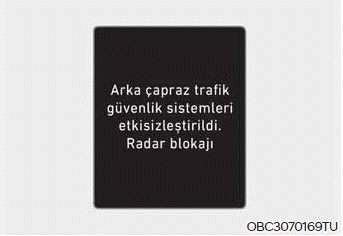 Arka Çapraz Trafik Çarpışma Uyarı (RCCW) sistemi