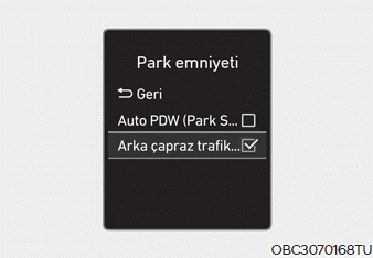 Arka Çapraz Trafik Çarpışma Önleme Yardımı (RCCA)